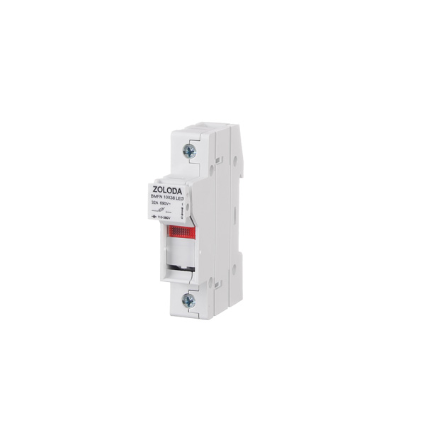 Portaf.unip.p/fusibles 10x38mm c/indicador LED 110-380VCA/VCC